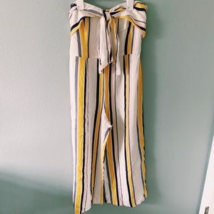 Yellow Striped Jumpsuit